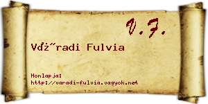 Váradi Fulvia névjegykártya
